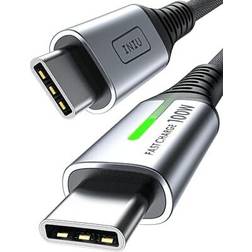 Iniu usb c kabel, 100w [2m] 5a pd qc 4.0 schnellladekabel usb c auf usb c kab. Schwarz